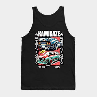 Distressed Retro Comic Book Kamikaze Japanese JDM Tank Top